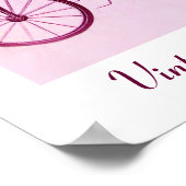 ヴィンテージ車の集まり、紫のピンクの白 ポスター (角)