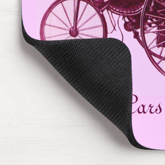 ヴィンテージ車の集まり、紫のピンクの紫の紫の白 マウスパッド (コーナー)