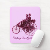 ヴィンテージ車の集まり、紫のピンクの紫の紫の白 マウスパッド (マウス)