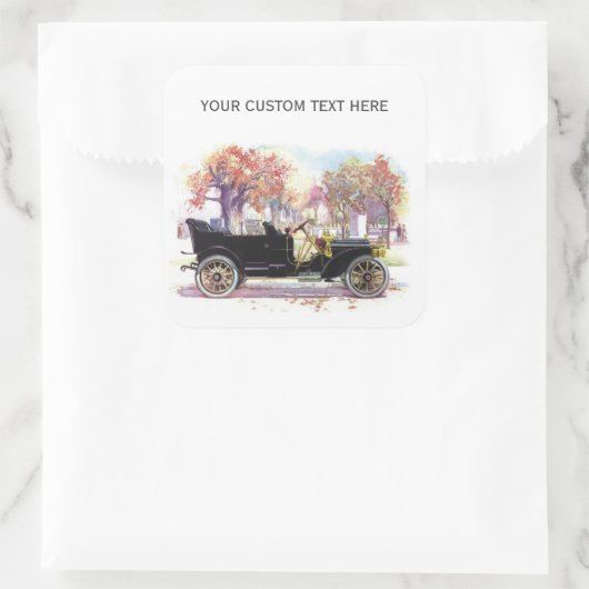 ヴィンテージ車カスタムのシール スクエアシール (バッグ)