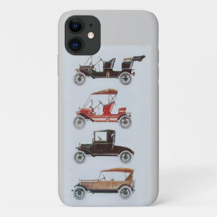 ヴィンテージ車ギャザリング、レッドブラックグレークラシックの車 iPhone 11 ケース