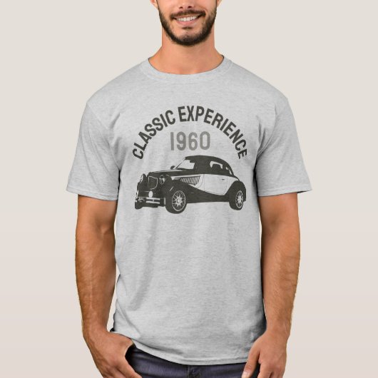 ヴィンテージ車クラシック体験タイポグラフィ Tシャツ (正面)