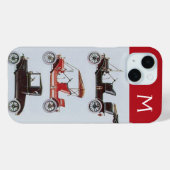 ヴィンテージ車グレーレッドモノグラム Case-Mate iPhoneケース (裏面 (横))