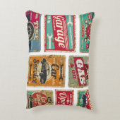 ヴィンテージ車サービスとガソリンスタンドヴィンテージメタル アクセントクッション (裏面(縦))