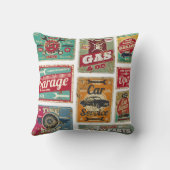 ヴィンテージ車サービスとガソリンスタンドヴィンテージメタル クッション (裏面)