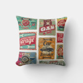 ヴィンテージ車サービスとガソリンスタンドヴィンテージメタル クッション (正面)