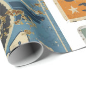 ヴィンテージ車サービスとガソリンスタンドヴィンテージメタル  ラッピングペーパー (ロールコーナー)