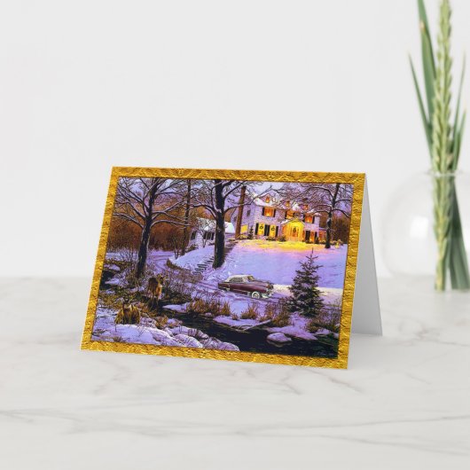 ヴィンテージ車サービスのためのキャデラックの休日 シーズンカード (正面)