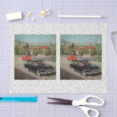 ヴィンテージ車デカップコラージュまたはギフト 薄葉紙 (クラフト)