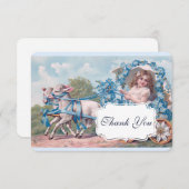 ヴィンテージ車内の少女が子羊に運転ありがとう サンキューカード (正面/裏面)