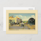 ヴィンテージ車庫とレノ・ネバダ列車 ポストカード (正面/裏面)