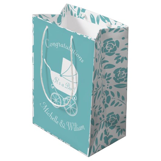 ヴィンテージ車用ベビーシャワー ミディアムペーパーバッグ (裏面アングル)