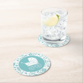 ヴィンテージ車用ベビーシャワー ラウンドペーパーコースター (インサイチュ)