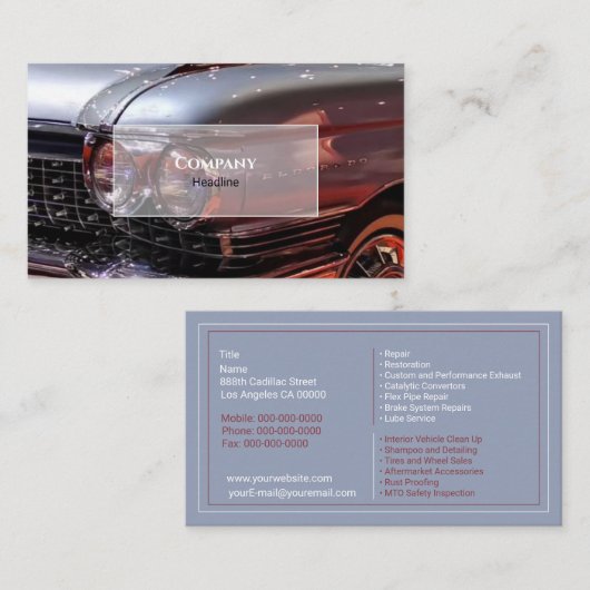 ヴィンテージ車 名刺 (正面/裏面)