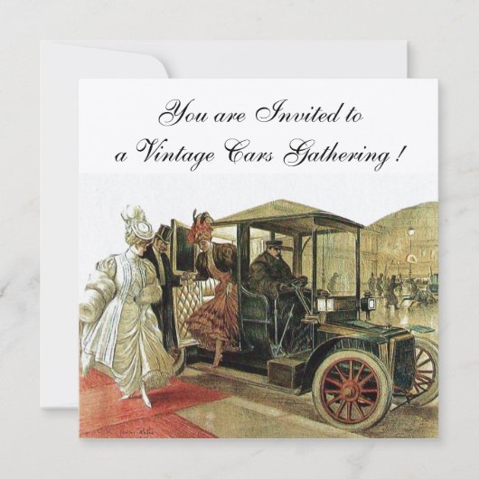 ヴィンテージ車、自動修復2、赤い黄色の金ゴールド 招待状 (正面)