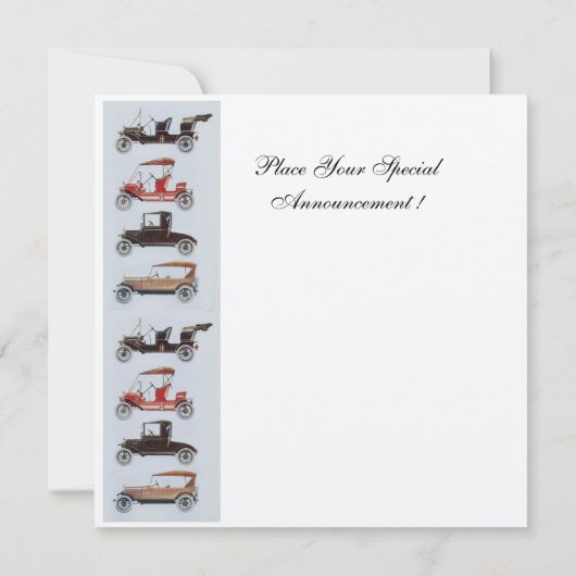 ヴィンテージ車、自動修復2、赤い黄色の金ゴールド 招待状 (裏面)