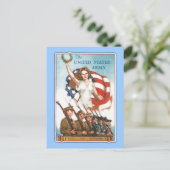 ヴィンテージ軍のポスターとレディ・リバティTシャツ ポストカード (スタンド正面)