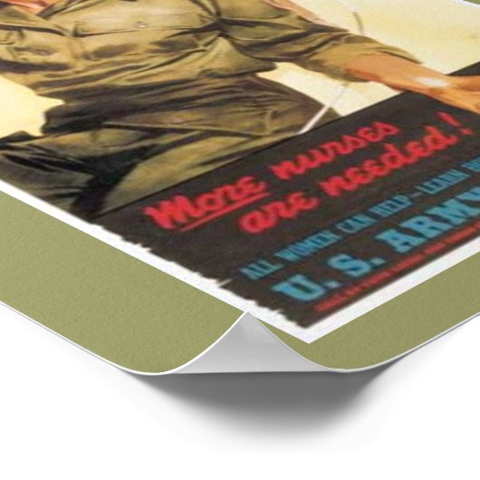 ヴィンテージ軍ナース第2次世界大戦 ポスター (角)