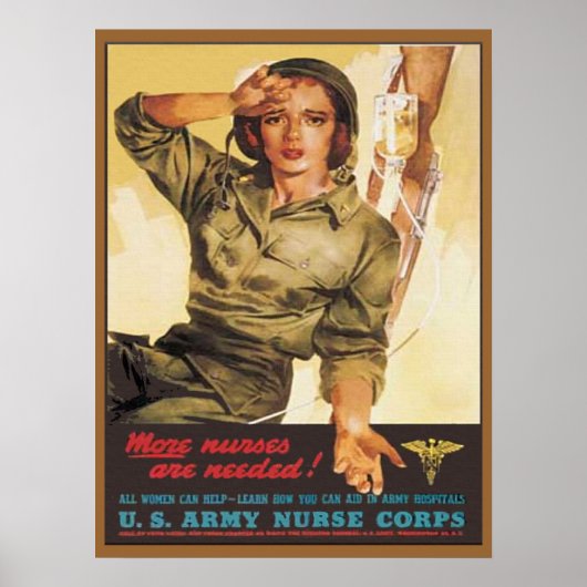 ヴィンテージ軍ナース隊第2次世界大戦 ポスター (正面)