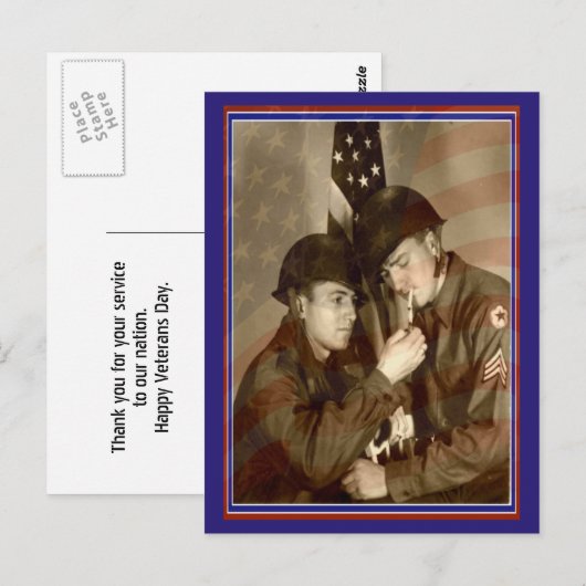 ヴィンテージ軍フォト感謝の気持ちを込めた退役軍人へのポストカード ポストカード (正面/裏面)