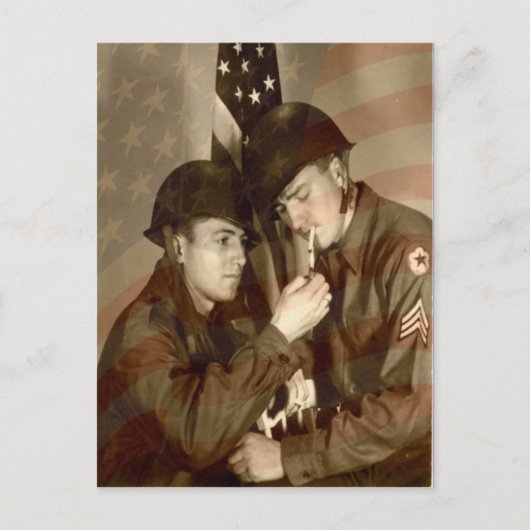 ヴィンテージ軍フォト感謝の気持ちを込めた退役軍人へのポストカード ポストカード (正面)