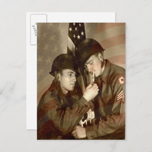 ヴィンテージ軍フォト感謝ベテランズデーポストカード ポストカード (正面/裏面)