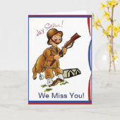 ヴィンテージ軍隊おいソルジャー！お恋しく思前だ！カード カード (黄色い花)