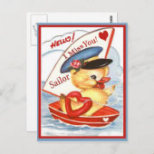 ヴィンテージ軍隊こんにちは！君恋しく思船水夫はがき ポストカード (正面/裏面)