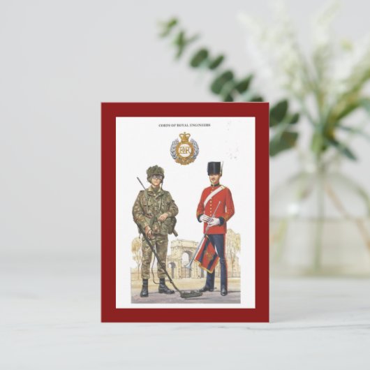 ヴィンテージ軍隊のユニー王室のム、エンジニア ポストカード (スタンド正面)