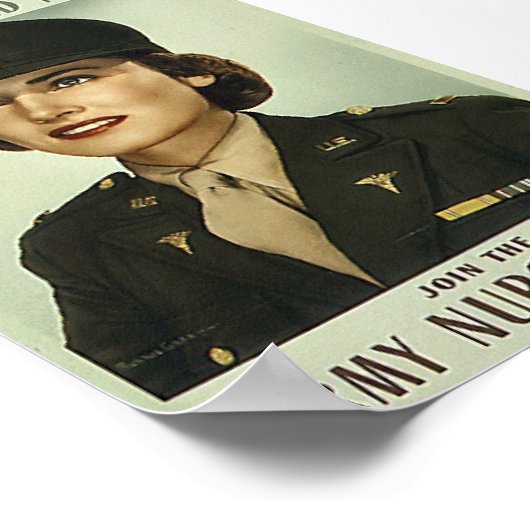 ヴィンテージ軍隊ナース隊ポスター ポスター (角)