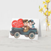 ヴィンテージ軍隊バレンタインデーグリーティングカード カード (黄色い花)