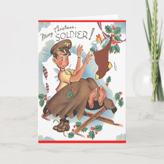 ヴィンテージ軍隊メリークリスマスカード シーズンカード (正面)