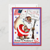 ヴィンテージ軍隊メリークリスマスハガキ シーズンポストカード (正面/裏面)