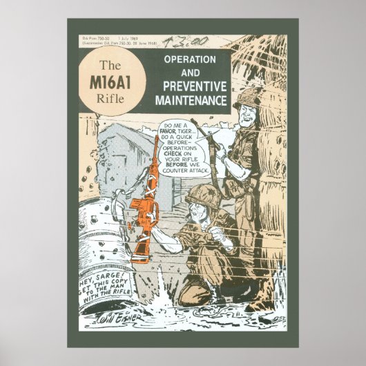 ヴィンテージ軍隊ライフル整備 ポスター (正面)