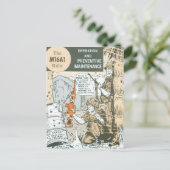 ヴィンテージ軍隊ライフル整備 ポストカード (スタンド正面)