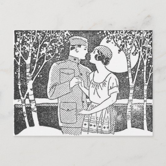 ヴィンテージ軍隊ラブポストカード ポストカード (正面)