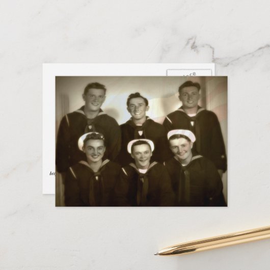 ヴィンテージ軍隊写真ありがとう退役軍人はがき ポストカード (正面/裏面インサイチュ)