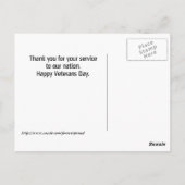 ヴィンテージ軍隊写真ありがとう退役軍人はがき ポストカード (裏面)