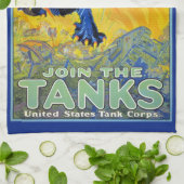 ヴィンテージ軍隊戦争の野良猫を使った募集 キッチンタオル (折り畳み)