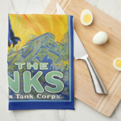 ヴィンテージ軍隊戦争の野良猫を使った募集 キッチンタオル (四つ折り)