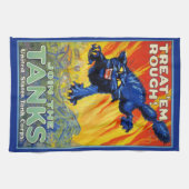 ヴィンテージ軍隊戦争の野良猫を使った募集 キッチンタオル (横)