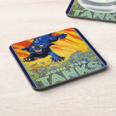 ヴィンテージ軍隊戦争の野良猫を使った募集 コースター (左側)