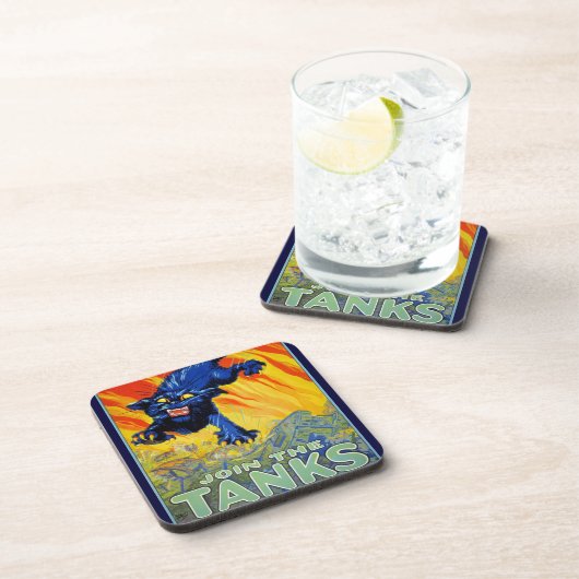 ヴィンテージ軍隊戦争の野良猫を使った募集 コースター (右側)