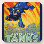 ヴィンテージ軍隊戦争の野良猫を使った募集 コースター (正面)