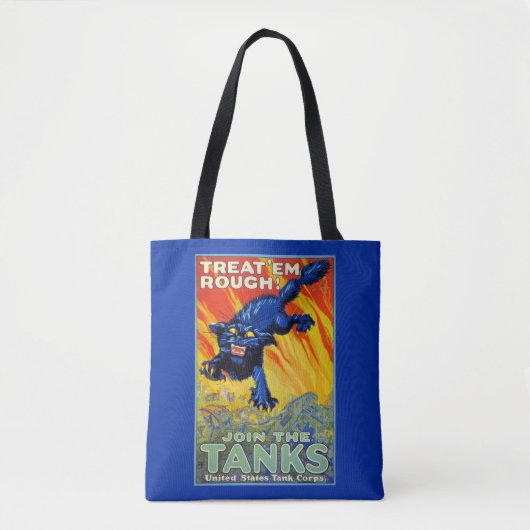 ヴィンテージ軍隊戦争の野良猫を使った募集 トートバッグ (正面)