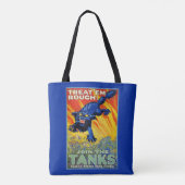 ヴィンテージ軍隊戦争の野良猫を使った募集 トートバッグ (裏面)