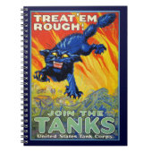ヴィンテージ軍隊戦争の野良猫を使った募集 ノートブック (正面)