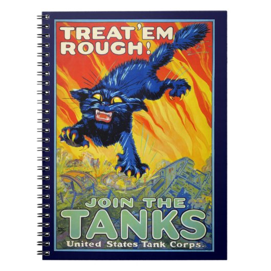 ヴィンテージ軍隊戦争の野良猫を使った募集 ノートブック (正面)