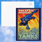 ヴィンテージ軍隊戦争の野良猫を使った募集 ポストカード