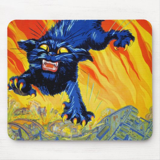 ヴィンテージ軍隊戦争の野良猫を使った募集 マウスパッド (正面)